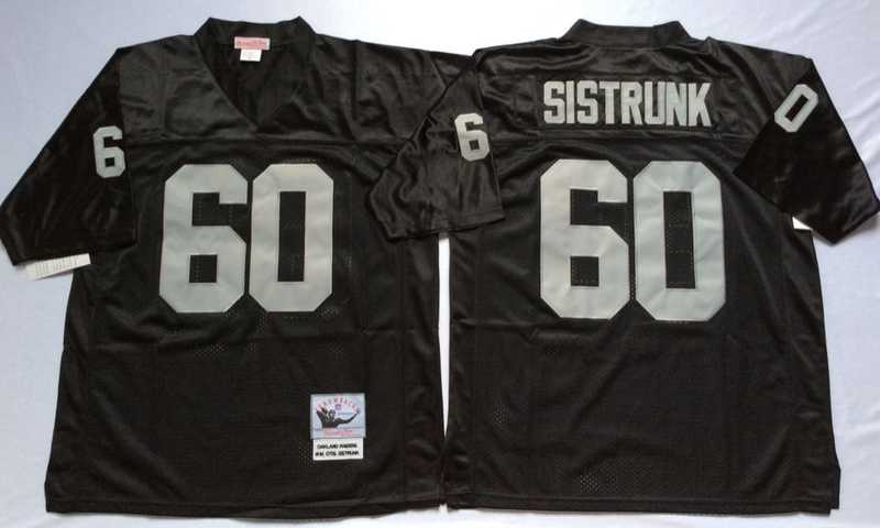 Raiders 60 Otis Sistrunk Black M&N Throwback Jersey
